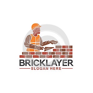 Logo template for bricklayer service