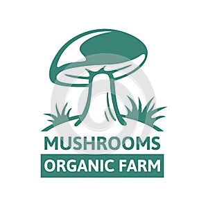 Logo template design porcini organic mushroom farm