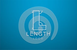 Logo template letter L in the style of a technical drawing.