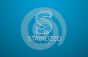 Logo template letter S in the style of a technical drawing.