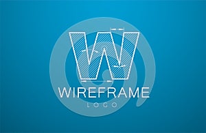 Logo template letter W in the style of a technical drawing.