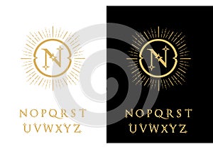 logo template letters are framed by a pattern.