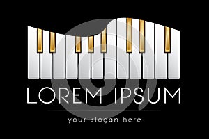 Logo template, music, piano keys, vector