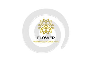 Logo template nature gold color symbol luxury elegant beauty fashion boutique flower - Vector