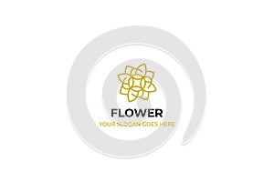 Logo template nature gold color symbol luxury elegant beauty fashion boutique flower - Vector