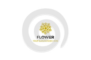 Logo template nature gold color symbol luxury elegant beauty fashion boutique flower - Vector