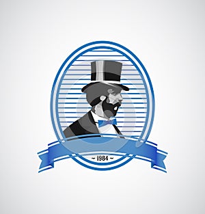 Logo template - vintage man illustration
