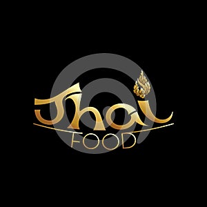 Logo for Thai food, restaurantwith traditional thai ornament, pa