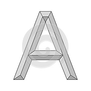 Logo three dimensional letter a, vector capital first letter of the alphabet a symbol primacy and origin
