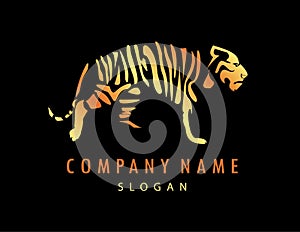 Logo tiger black background