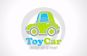 Logo Toy car fun vector. Funny micro machine icon