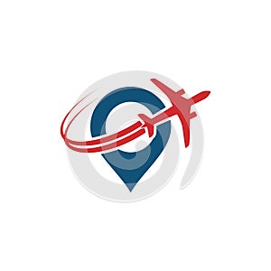 Logo travel airplane vector template
