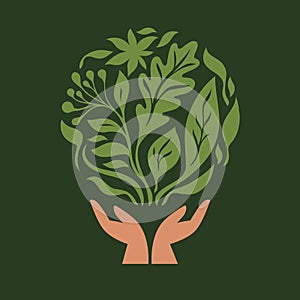 Logo tree. Eco Earth day concept. Nature concept. Nature conservation idea.