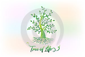 Logo tree with leafs ecology symbol