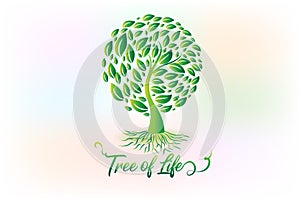 Logo tree with leafs ecology symbol