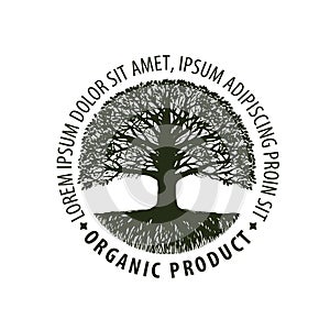 Logo tree. organic, Natural product. Nature or ecology symbol. Environmentally friendly icon photo