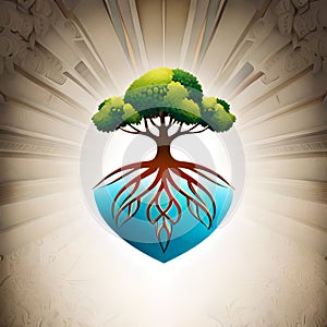 a logo with tree roots and compant about wellness and finance photo