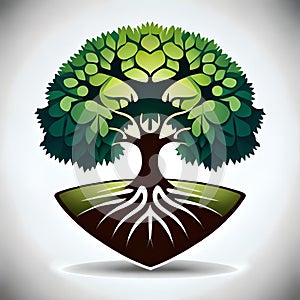 a logo with tree roots and compant about wellness and finance photo