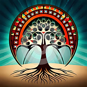 a logo with tree roots and compant about wellness and finance photo