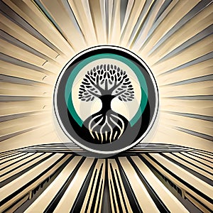 a logo with tree roots and compant about wellness and finance photo