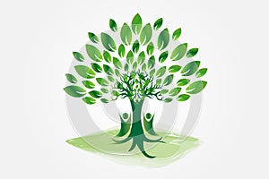 Logo tree successful people symbol