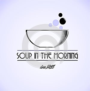 Logo type for resto or cafe that sales soup photo