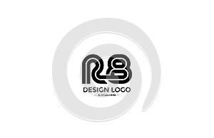 Logo Typography Initial Letter R8 Linear Monogram Hexagon Font Vector photo