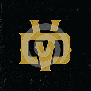 Logo VD or DV with black background