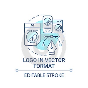 Logo in vector format concept icon