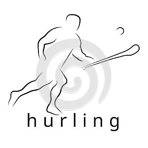 Logo vector hurling game. Irish hurling. Hurley and sliotar photo