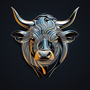 Logo vector illustration of a bull on a black background
