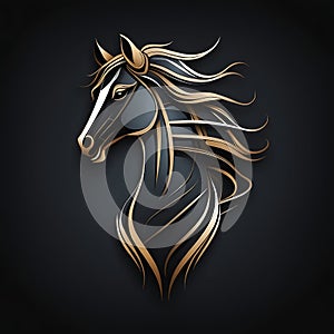 Logo vector illustration of a horse on a black background