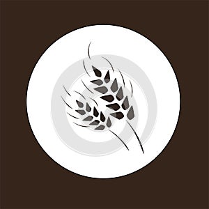 Logo vector illustration organic hops and malt or grain wheat icon design for the web site beer or bread or flour or bakery brand
