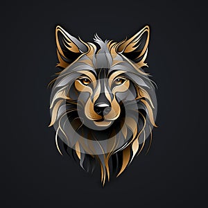 Logo vector illustration of a wolf on a black background