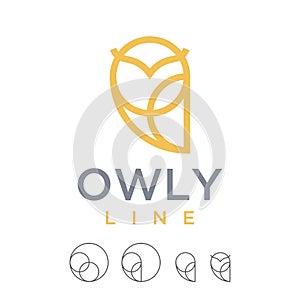 Logo vector line art minimalist luxury owl