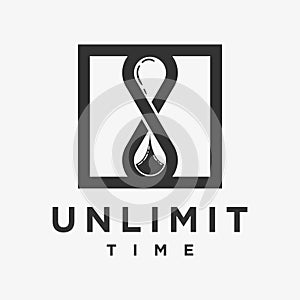 Logo vector unlimited symbols and hourglass