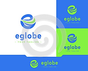 Logo vector for your company of globe technology