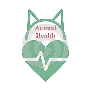 Logo of the veterinary clinic with a heart and a cat