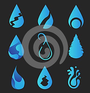 Logo water collection design vector graphic