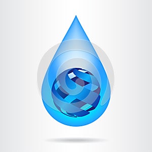 Logo water drop abstract design vector template.