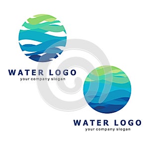 Logo for water and plumbing. Water Association. Icons in vector. Water world photo