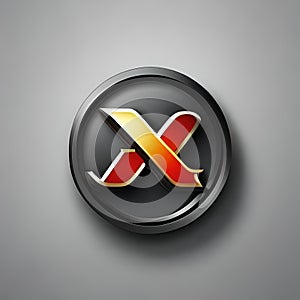 Logo x 3d simple, , business, font format aviable ai photo