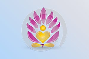 Logo yoga lotus flower vector image