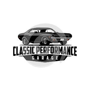 Classic car and performance garage logo vector