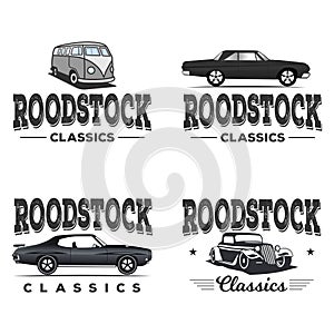 Collection Classic car logo vector