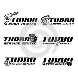 Turbo service center logo collection vector photo