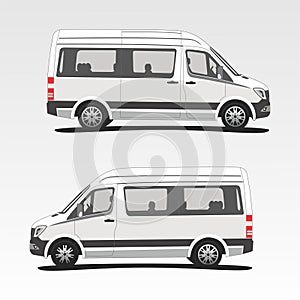 White commercial cargo minivan Illustration vector