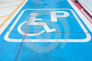Logos for disabled on parking. handicap parking place sign