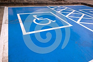 Logos for disabled on parking. handicap parking place sign in Thailand