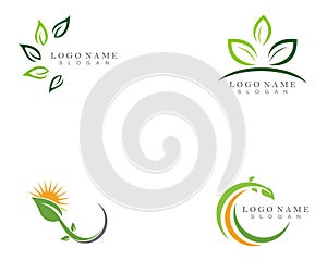 Logos of green leaf ecology nature element vector icon